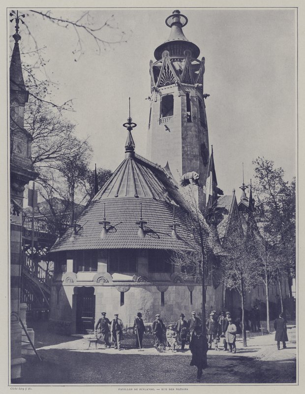 Pavillonen i Finland ved Exposition Universelle 1900, Paris (s/h foto) af French Photographer