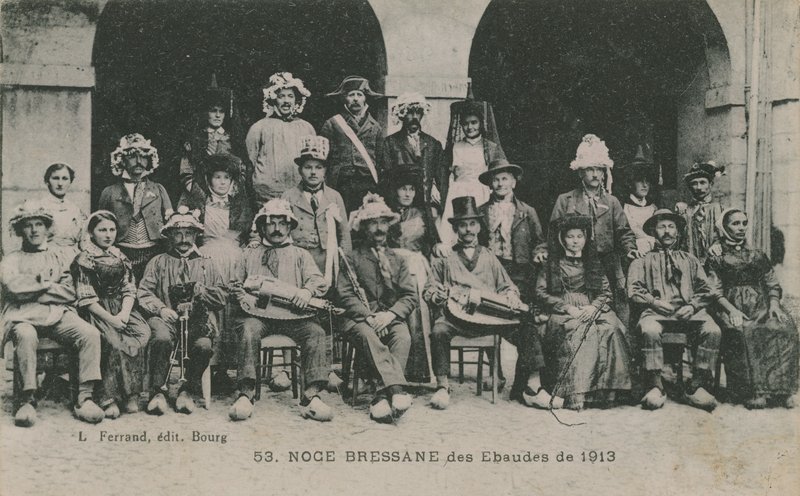 Bryllup af Bressan Ebaudes i 1913. Postkort sendt i 1913. af French Photographer