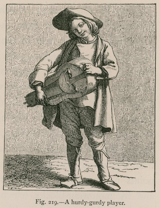 En Hurdy-Gurdy-spiller af French School