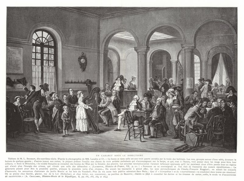 En kabaret under Vejviseren, Den Franske Revolution, 1795-1799 af French School