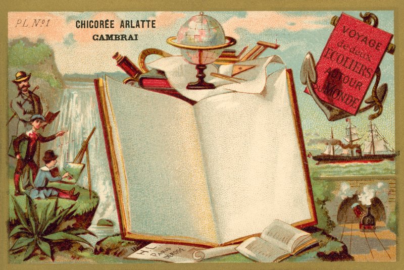 En rejse rundt i verden af to skoledrenge (chromolitho) af French School