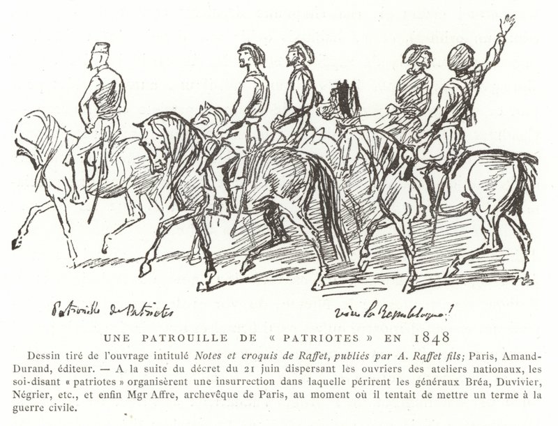 En patrulje af patrioter, Frankrig, 1848 af French School