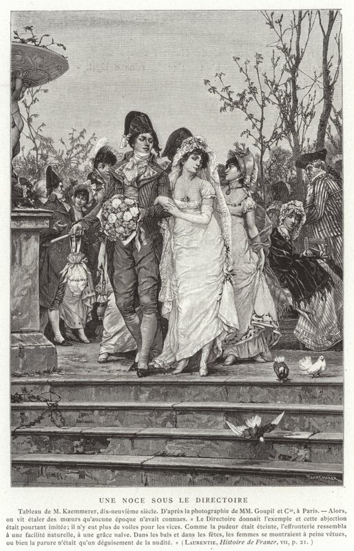 Et bryllup under the Directory, French Revolution, 1795-1799 af French School