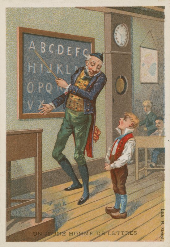 En ung mand med bogstaver af French School