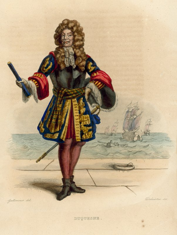 Abraham Duquesne (farvet gravering) af French School
