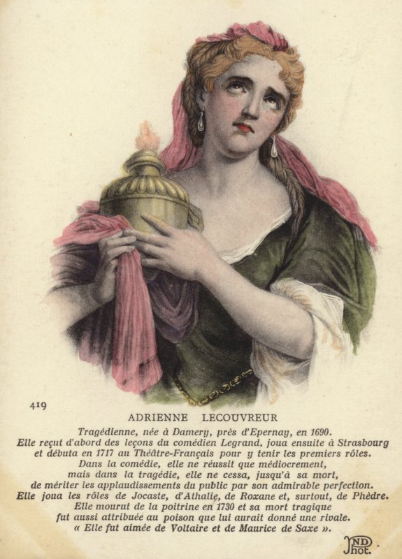 Adrienne Lecouvreur (farvegravering) af French School