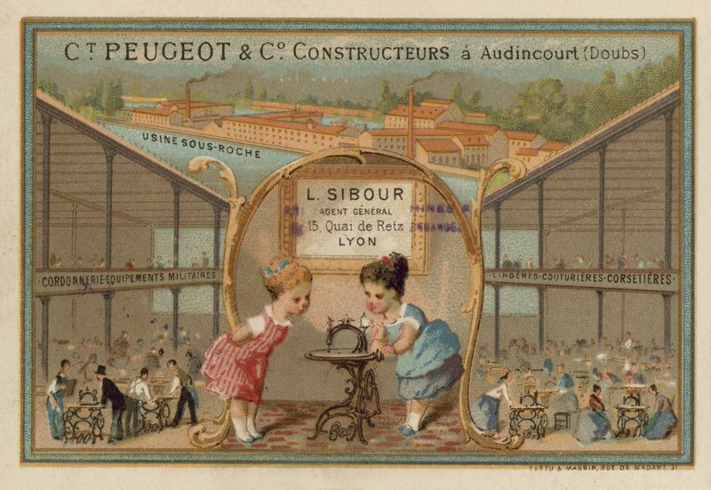 Annonce for Peugeot symaskiner af French School