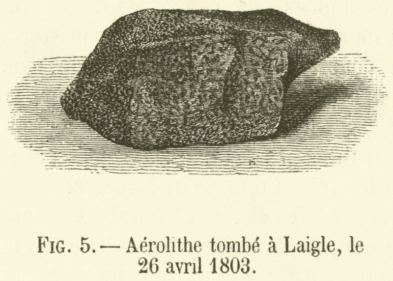 Aerolithe Falls ved Laigle, 26. april 1803 (gravering) af French School