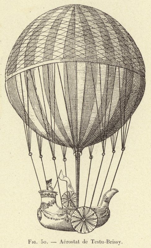 Aerostat de Testu-Brissy (gravering) af French School