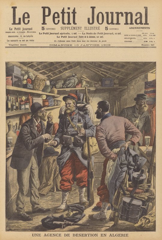Agentur for desertører fra den franske fremmedlegion i Algeriet (farve litho) af French School