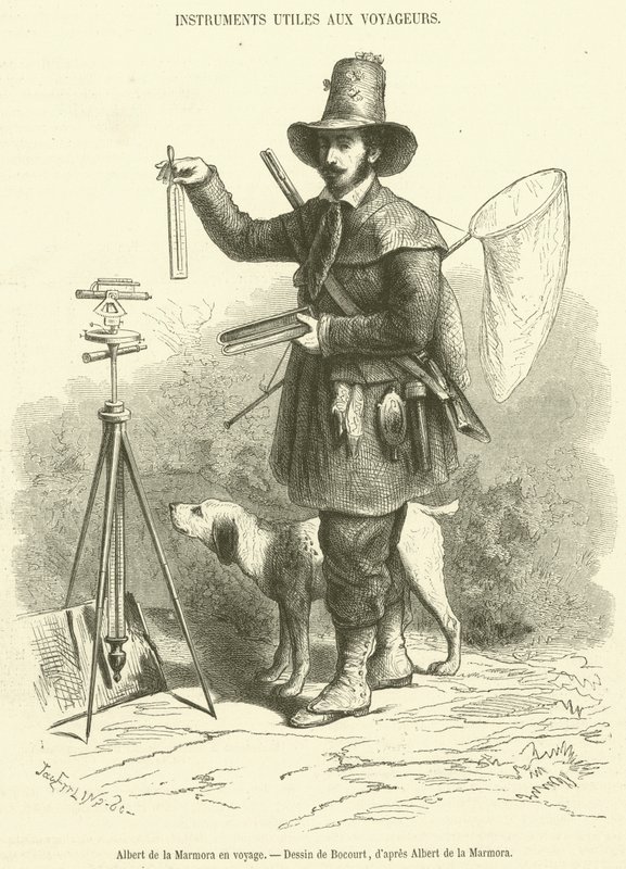 Albert de la Marmora på rejse (gravering) af French School