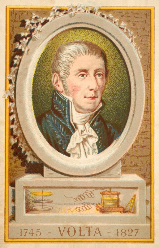 Alessandro Volta, italiensk fysiker (chromolitho) af French School