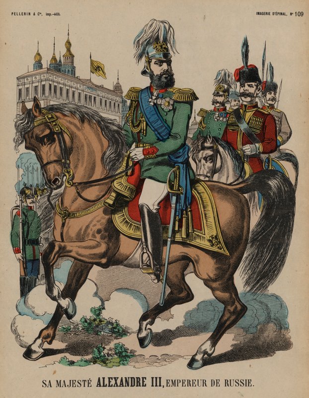 Alexander III, Ruslands zar (farvet gravering) af French School