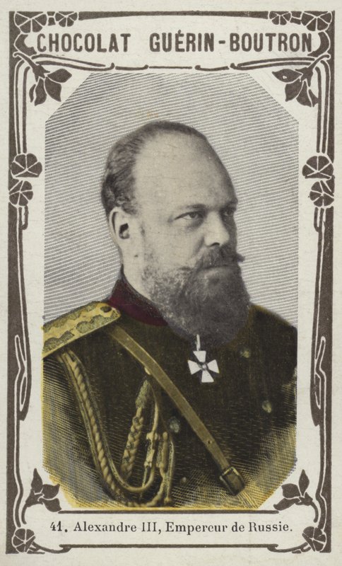 Alexander III, kejser af Rusland (farvet foto) af French School