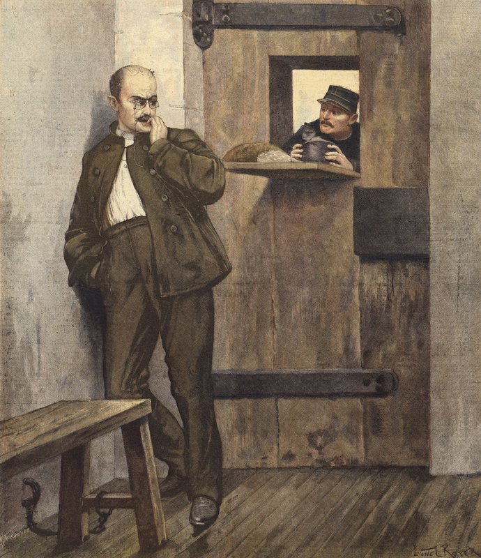 Alfred Dreyfus i sin fængselscelle af French School