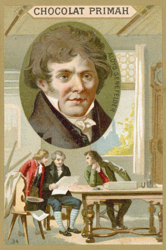 Alois Senefelder, tysk dramatiker, skuespiller og opfinder af litografi af French School