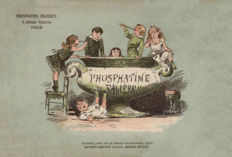 Falieres Phosphatine Alphabet (farve litho) af French School