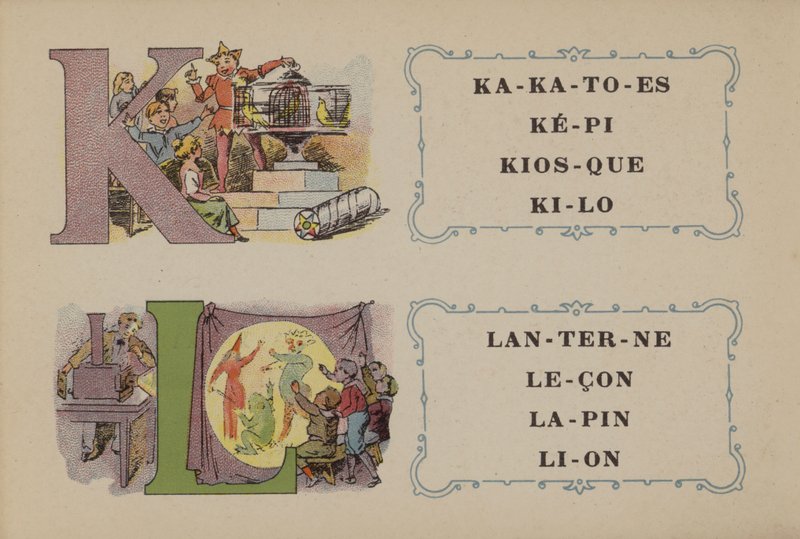 Falieres Phosphatine Alphabet (farve litho) af French School