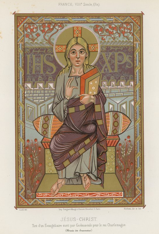 En skildring af Jesus Kristus fra det 8. århundrede af French School