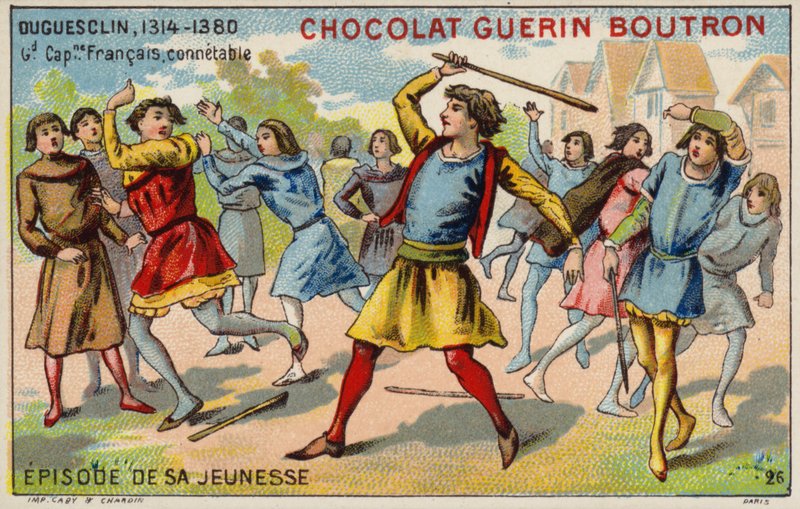 En episode fra Bertrand du Guesclins ungdom, fransk konstabel af French School