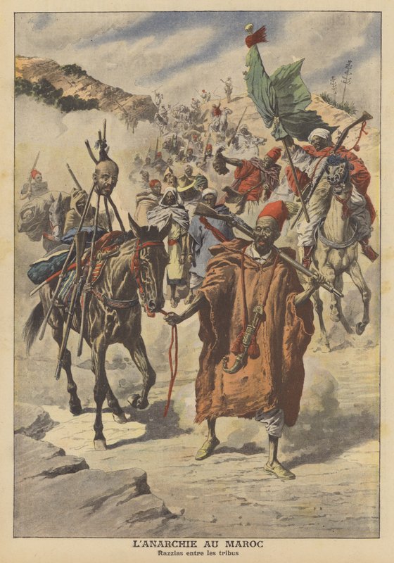 Anarki i Marokko (farve litho) af French School