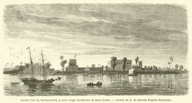 Tidligere fort af Richard-Toll, hundrede og tyve kilometer fra Saint-Louis (gravering) af French School