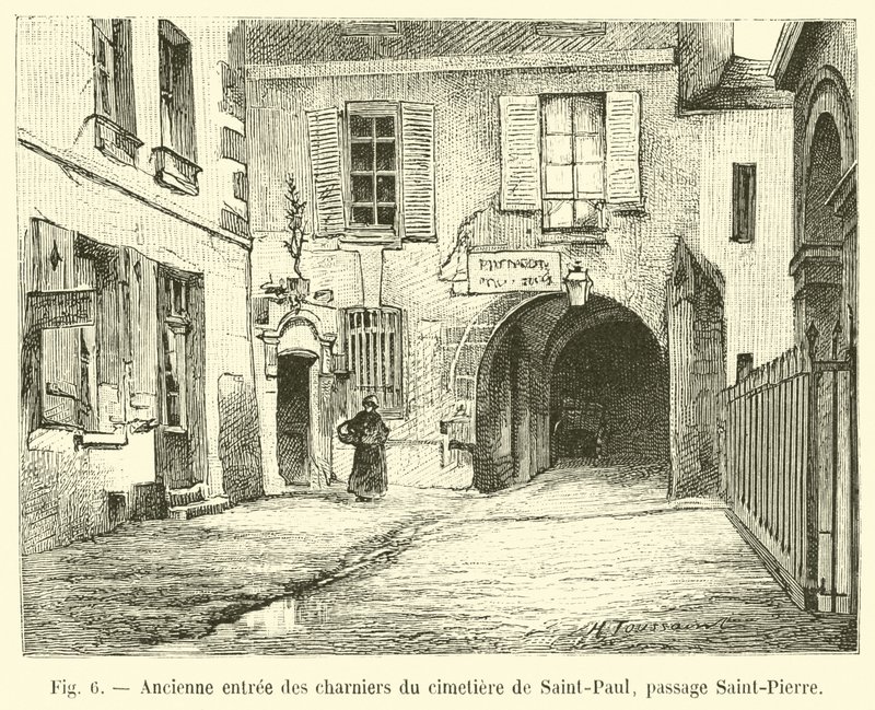 Tidligere indgang til massegravene på kirkegården i Saint-Paul, passage Saint-Pierre af French School