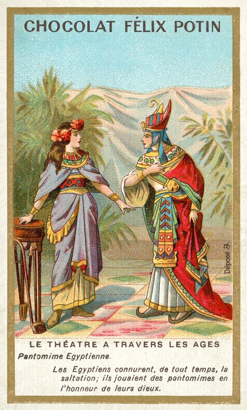 Gammel egyptisk pantomime (chromolitho) af French School