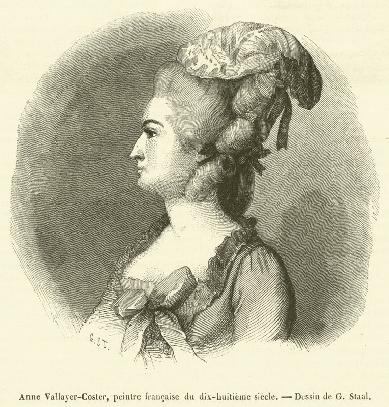 Anne Vallayer-Coster, fransk maler fra det attende århundrede (gravering) af French School