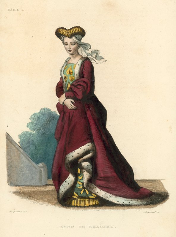 Anne de Beaujeu (farvet gravering) af French School