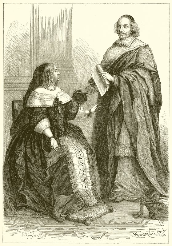 Anne af Østrig og kardinal Mazarin af French School
