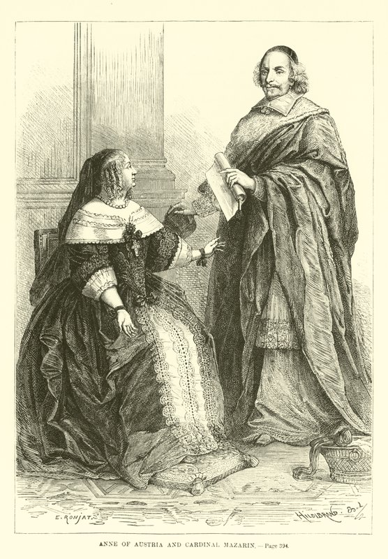 Anne af Østrig og kardinal Mazarin af French School