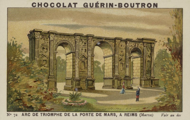 Triumfbuen i Porte de Mars, i Reims, Marne af French School