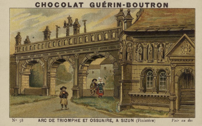 Triumfbuen og Ossuary, i Sizun, Finistere af French School