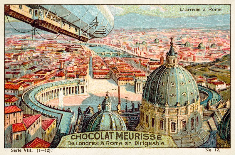 Ankomst til Rom (chromolitho) af French School