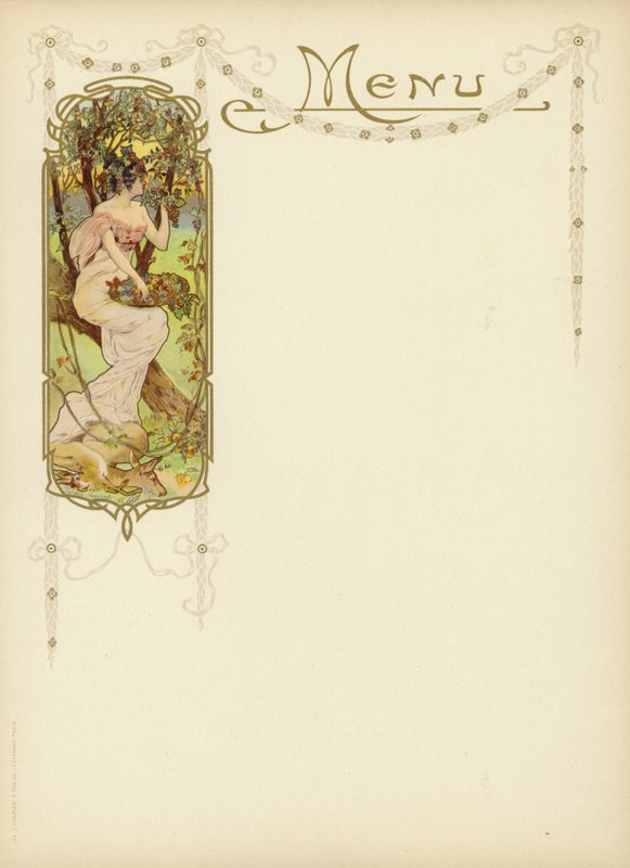 Art Nouveau-design til en menu af French School