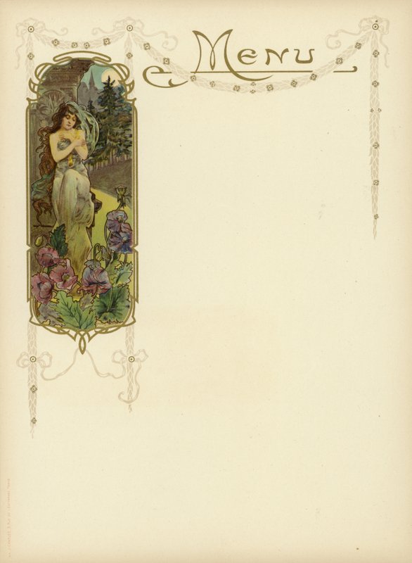 Art Nouveau-design til en menu af French School