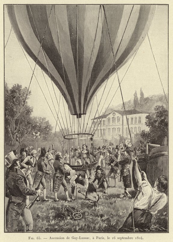 Ascension of Gay-Lussac, i Paris, 16. september 1804 (gravering) af French School