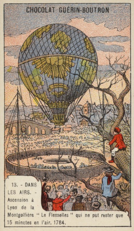 Opstigning af ballonen Le Flesselles, Lyon, Frankrig af French School