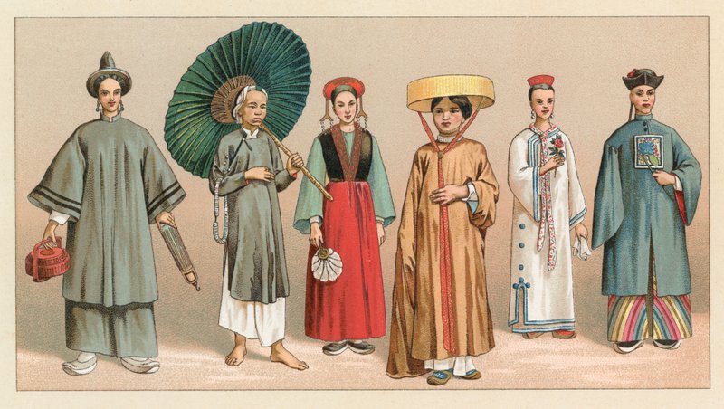 Asien Kostume af French School