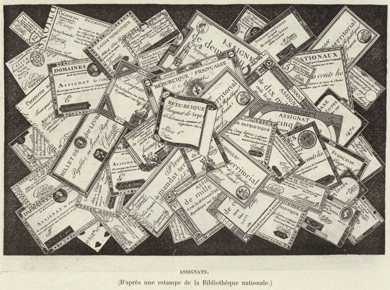 Assignater. Assignater, valuta for den franske revolution (gravering) af French School