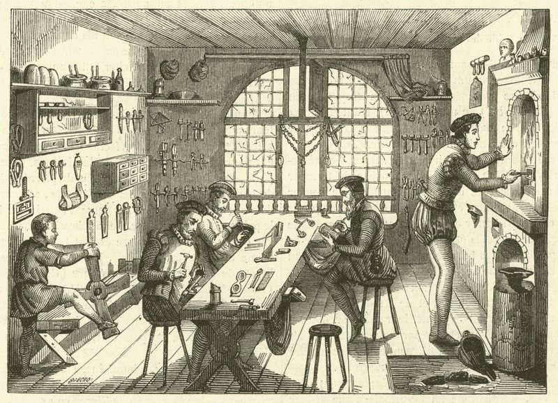 Værksted af Etienne de Laulne, kaldet Stephanus, guldsmed fra det sekstende århundrede (gravering) af French School