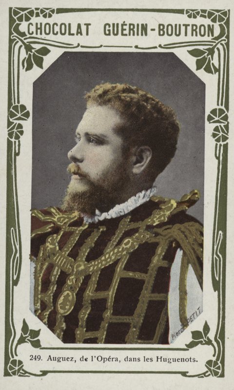 Auguez, fra Operaen, i Les Huguenots (farvet foto) af French School