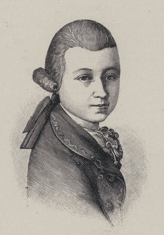 Den østrigske komponist Wolfgang Amadeus Mozart i en alder af fjorten af French School