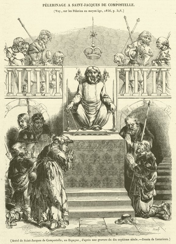 Alter for Santiago de Compostela, Spanien (gravering) af French School