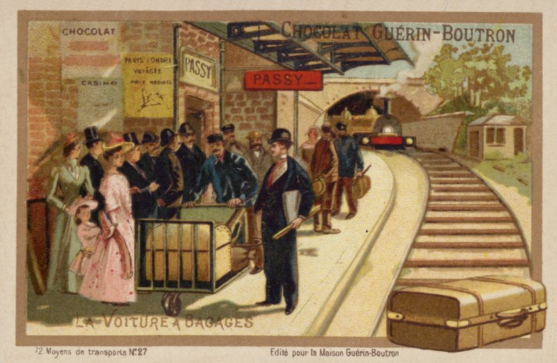 Bagagevogn (chromolitho) af French School