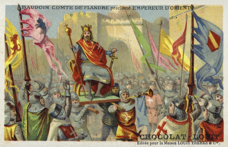 Baldwin IX, greve af Flandern, erklæret kejser af Konstantinopel, 1204 af French School