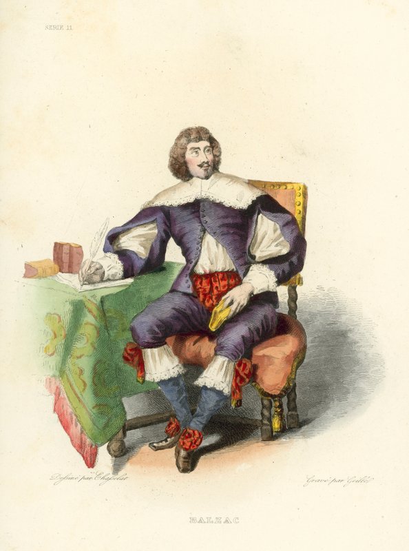 Balzac (farvet gravering) af French School