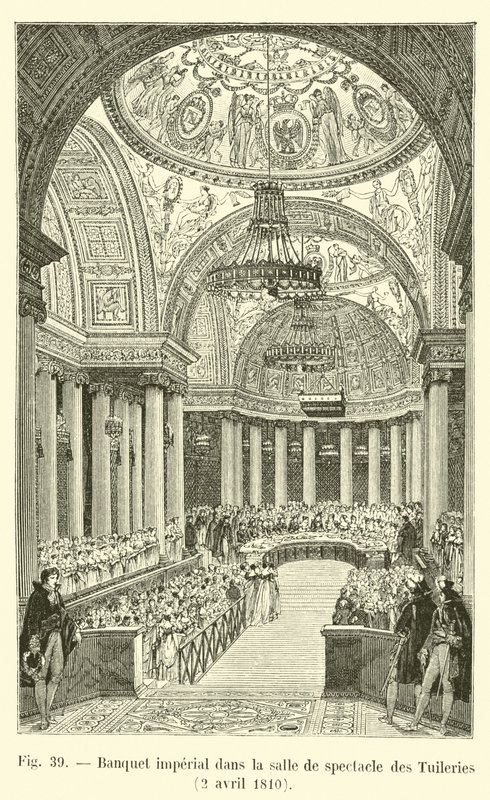 Kejserlig banket i teatret i Tuilerierne, 2. april 1810 af French School