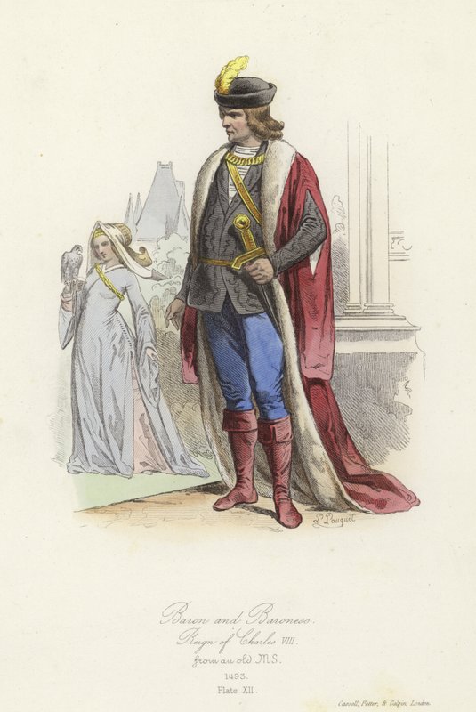 Baron og baronesse, regeringstid af Charles VIII af Frankrig af French School